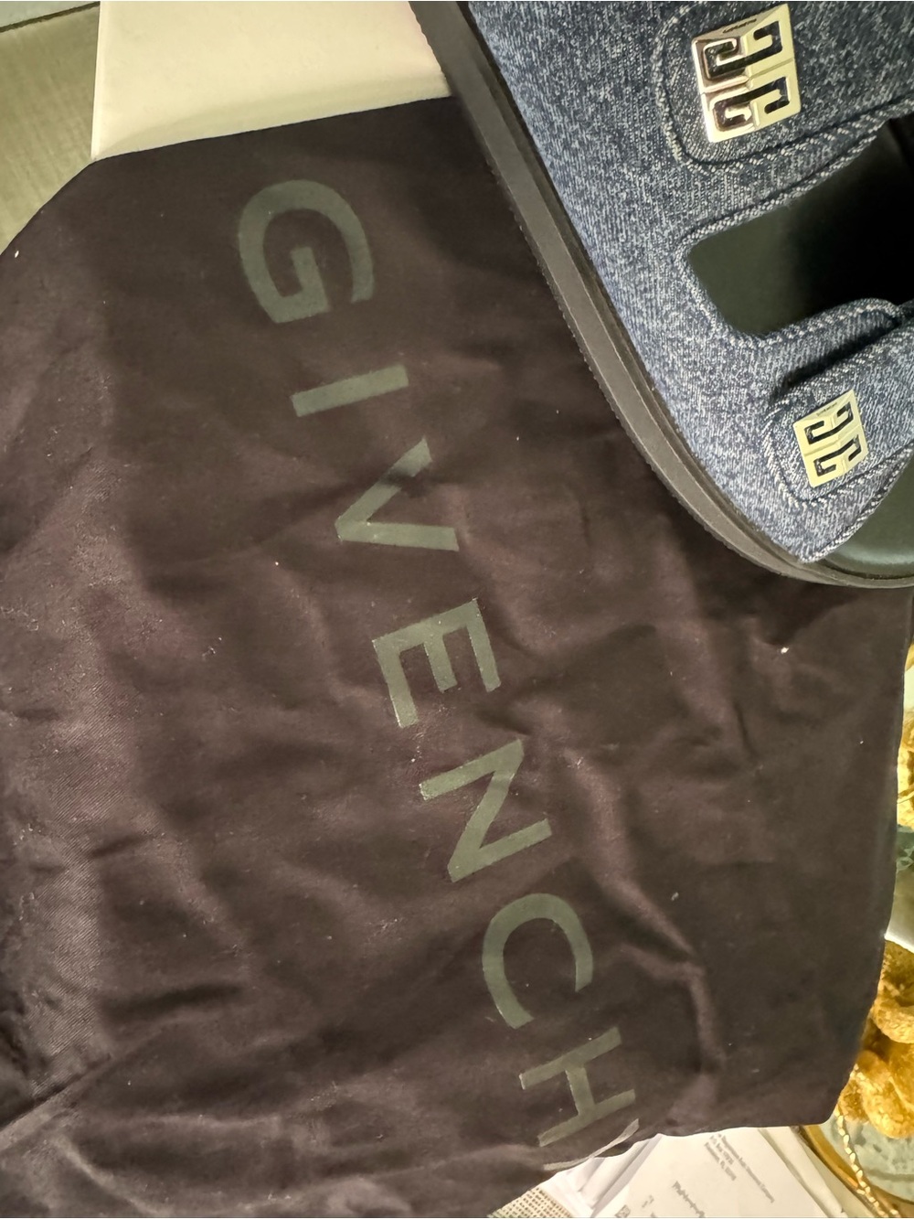 Givenchy Dark Blue Flat Strap Sandals - Picture 4 of 6